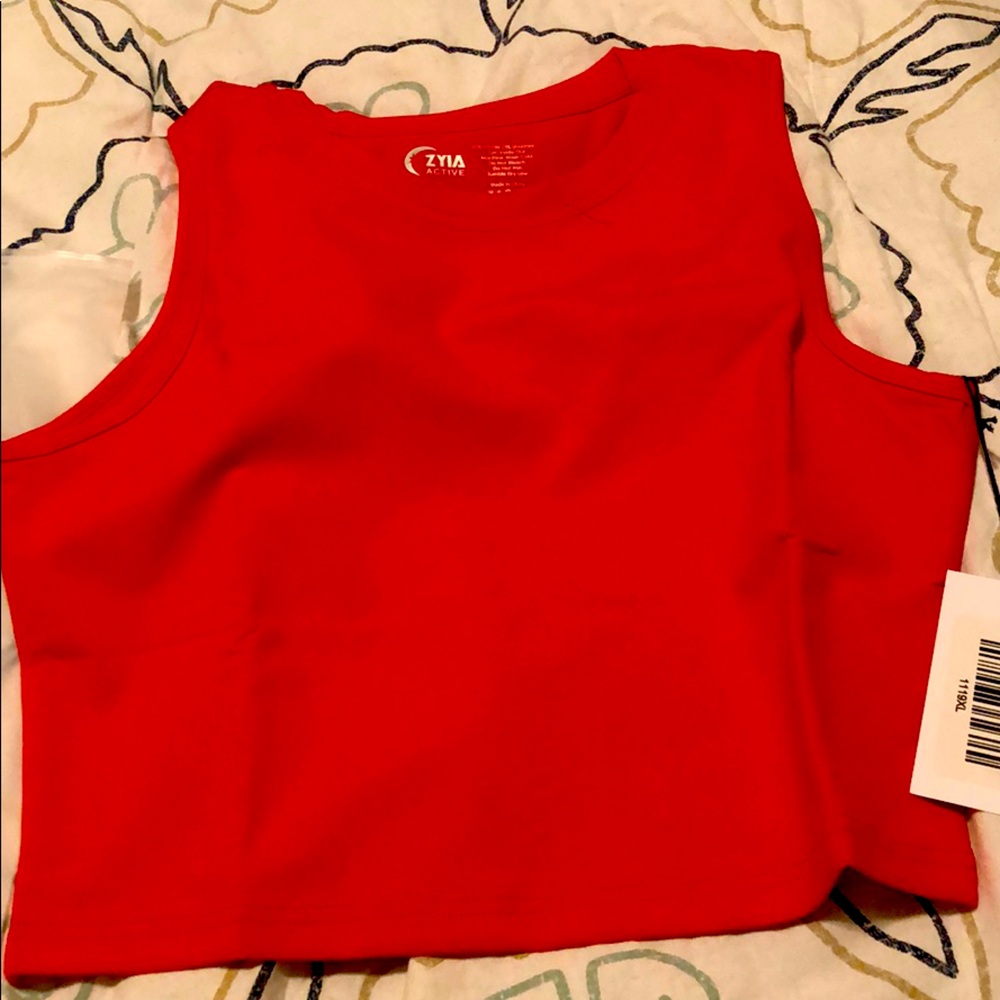 Zyia red high neck tank XL